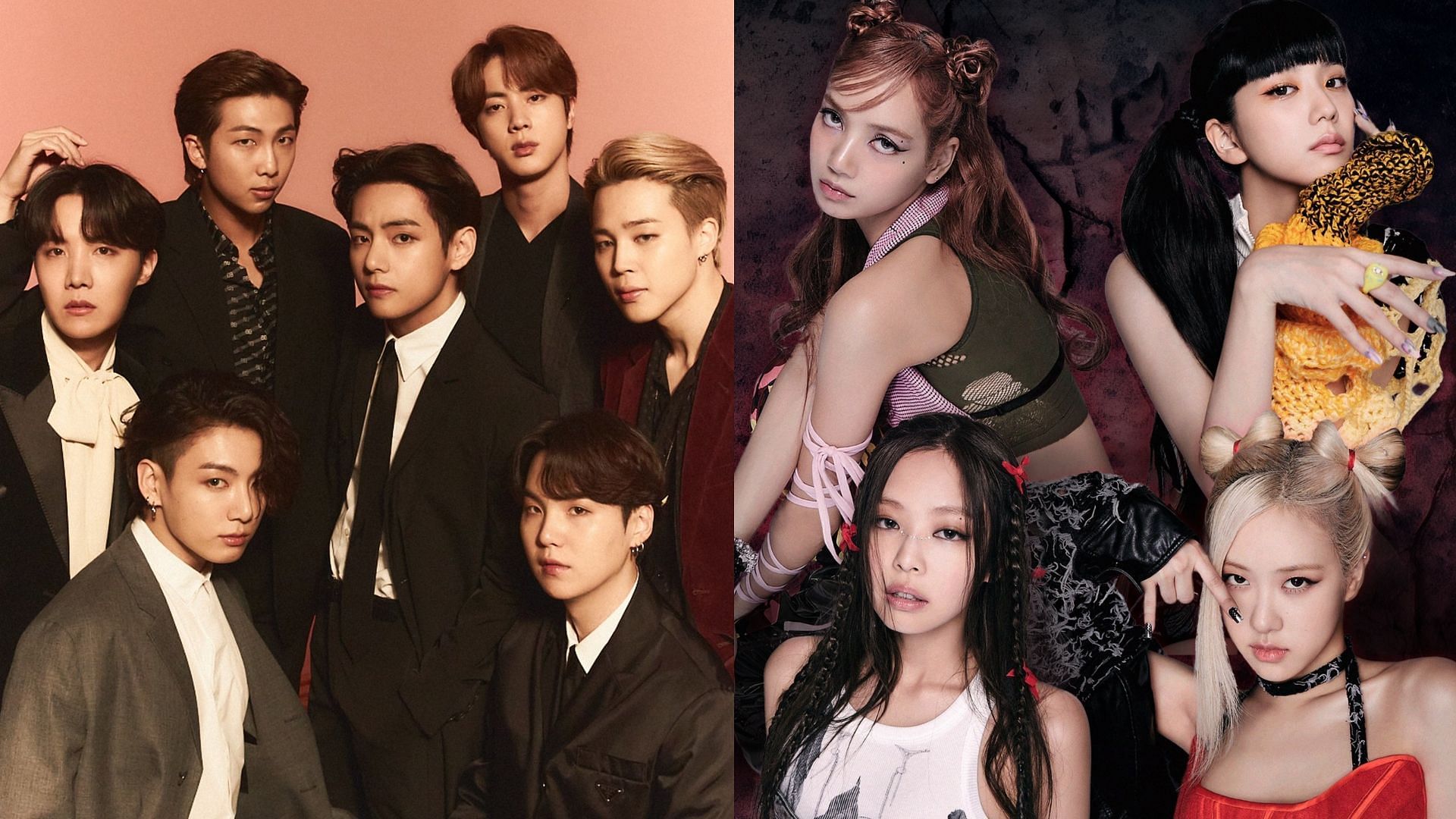 BTS and BLACCKPINK (Image via X/@BTS_twt, @BLACKPINK)